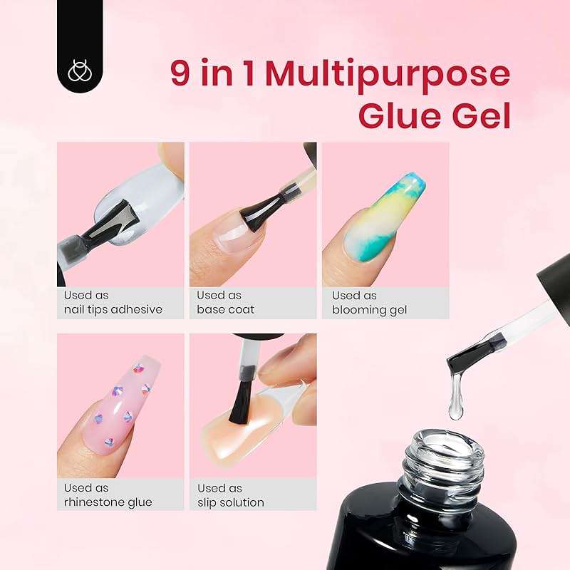 Beetles Gel Nail Kit 504Pcs Short Almond Gel Nail Tips with 9 in 1 Nail Glue Nail Extension Set Uv Led Lamp Acrylic False Tips Kit DIY Nails Art Gifts for Women - Image 4