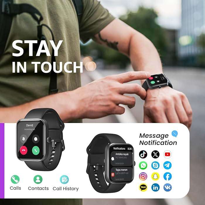 TOZO Smart Watch for Men Women for iPhone&Android, 1.83" Fitness Tracker Bluetooth Call [Answer/Make], IP68 Waterproof Sleep Monitor, 100+ Sport Modes - Image 2