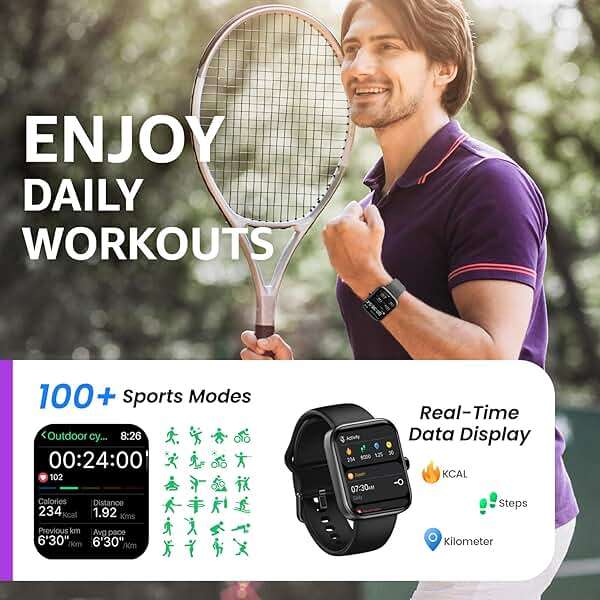 TOZO Smart Watch for Men Women for iPhone&Android, 1.83" Fitness Tracker Bluetooth Call [Answer/Make], IP68 Waterproof Sleep Monitor, 100+ Sport Modes - Image 3