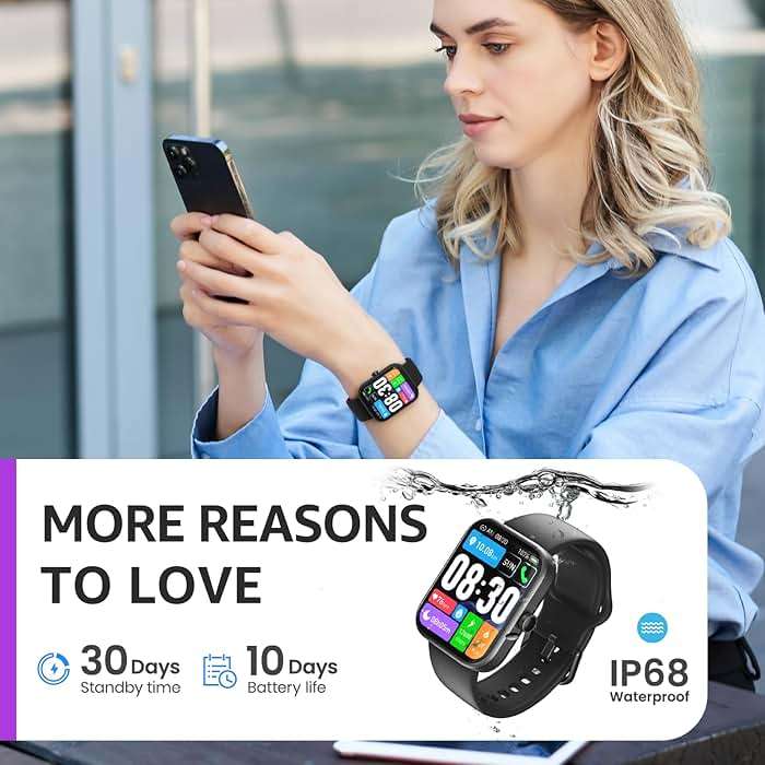 TOZO Smart Watch for Men Women for iPhone&Android, 1.83" Fitness Tracker Bluetooth Call [Answer/Make], IP68 Waterproof Sleep Monitor, 100+ Sport Modes - Image 5