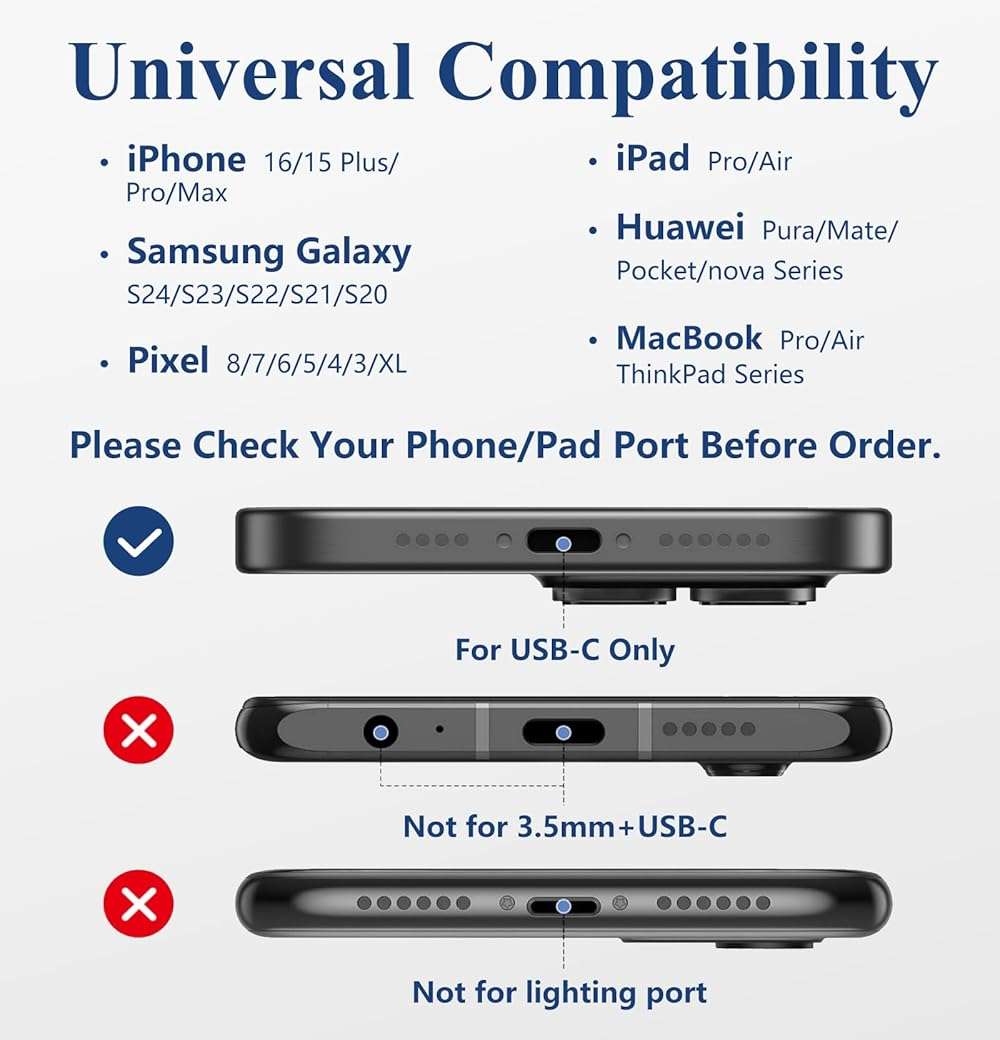 USB C to 3.5mm Audio Adapter - Headphone Jack Adapter for iPhone 16/16 Pro/15/15 Pro/Pro Max/Plus, Type C Aux Dongle Cable Cord Compatible with iPad, MacBook, Samsung Galaxy S24/S23/S22/S21Ultra - Image 2