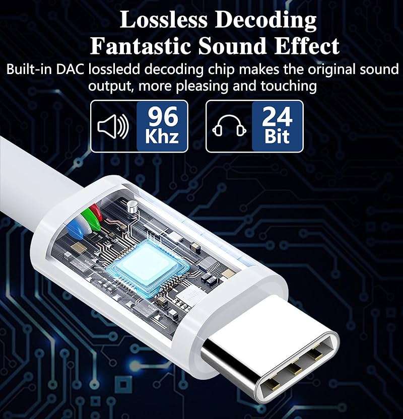 USB C to 3.5mm Audio Adapter - Headphone Jack Adapter for iPhone 16/16 Pro/15/15 Pro/Pro Max/Plus, Type C Aux Dongle Cable Cord Compatible with iPad, MacBook, Samsung Galaxy S24/S23/S22/S21Ultra - Image 8