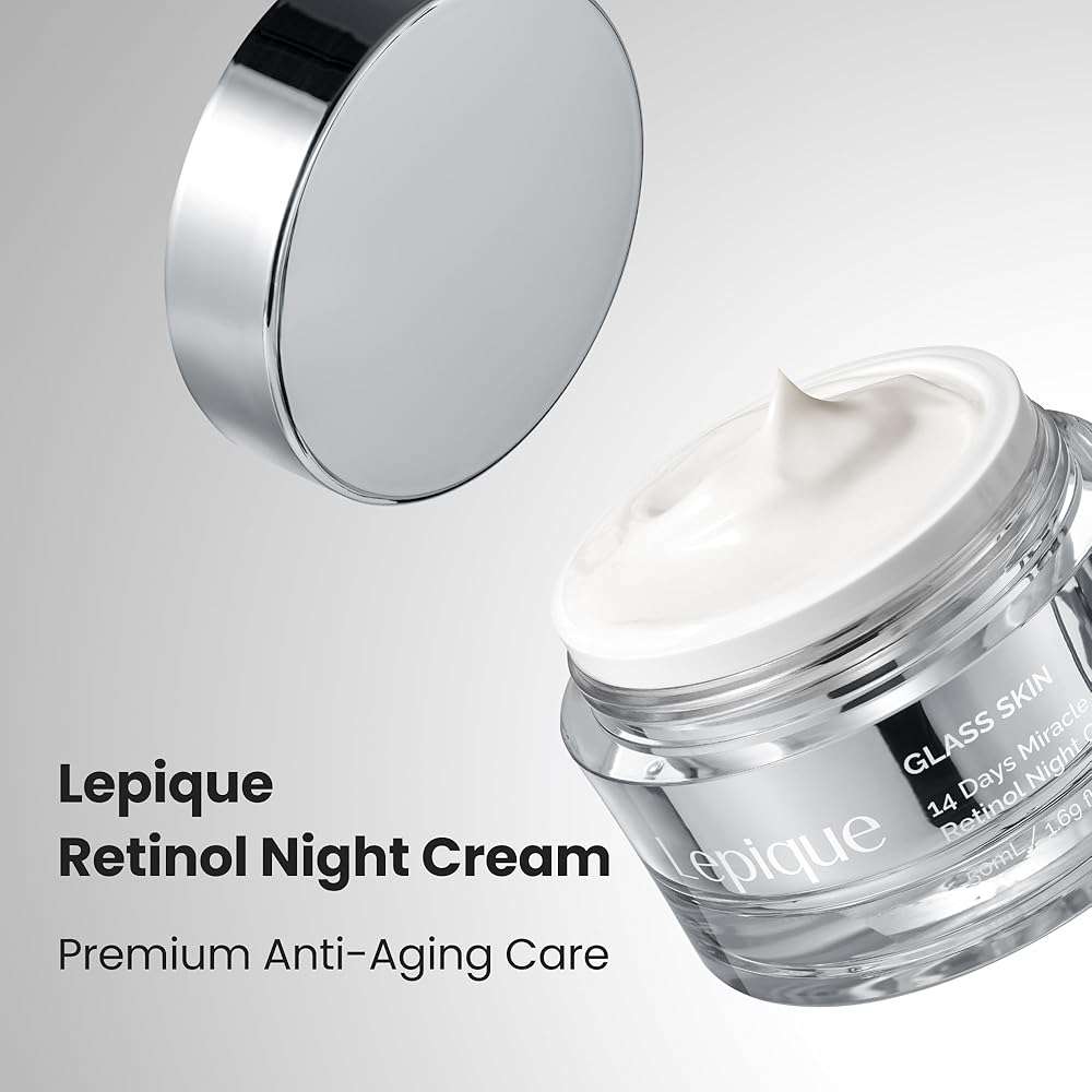 Lepique Retinol Night Cream 1.69oz - No.1 Korean Premium Overnight Repair Cream for Face and Neck - Collagen, Centella, Hyaluronic Acid - Anti aging, Acne, Moisturizer, Face Cream, Hydrating, Firming - Image 3