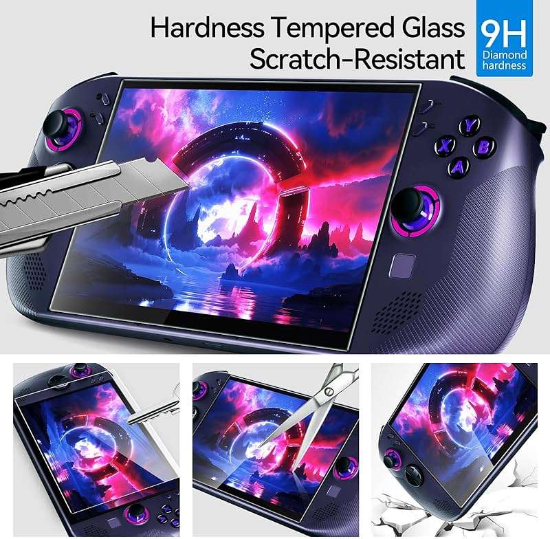 ivoler 2 Pack Screen Protector for Lenovo Legion Go S Handheld 2025, Tempered Glass, 8 inch Full Coverage, Transparent Ultra HD, Anti-Scratch, Anti-Fingerprint - Image 3