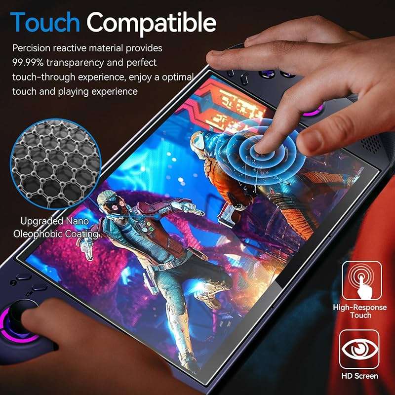ivoler 2 Pack Screen Protector for Lenovo Legion Go S Handheld 2025, Tempered Glass, 8 inch Full Coverage, Transparent Ultra HD, Anti-Scratch, Anti-Fingerprint - Image 4