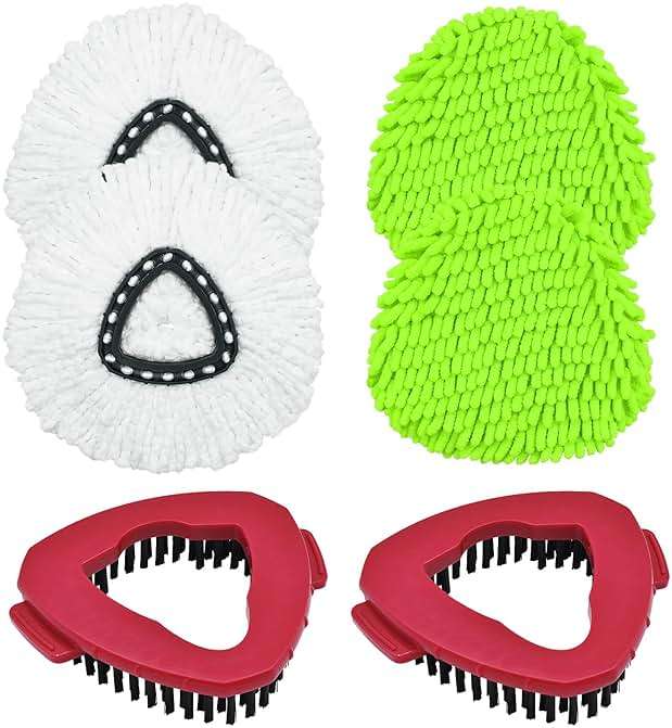 Mop Heads Replacement for Ocedar, Mop Replace Head for Ocedar EasyWring 1 Tank, Microfiber Spin Mop Refills, Include 4 Spin Mop Replacement Head Deep Cleaning Machine Washable with 2 Scrubber Mop Head - Image 1