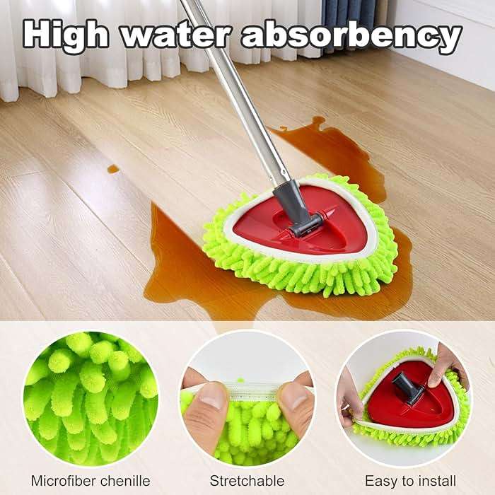 Mop Heads Replacement for Ocedar, Mop Replace Head for Ocedar EasyWring 1 Tank, Microfiber Spin Mop Refills, Include 4 Spin Mop Replacement Head Deep Cleaning Machine Washable with 2 Scrubber Mop Head - Image 3