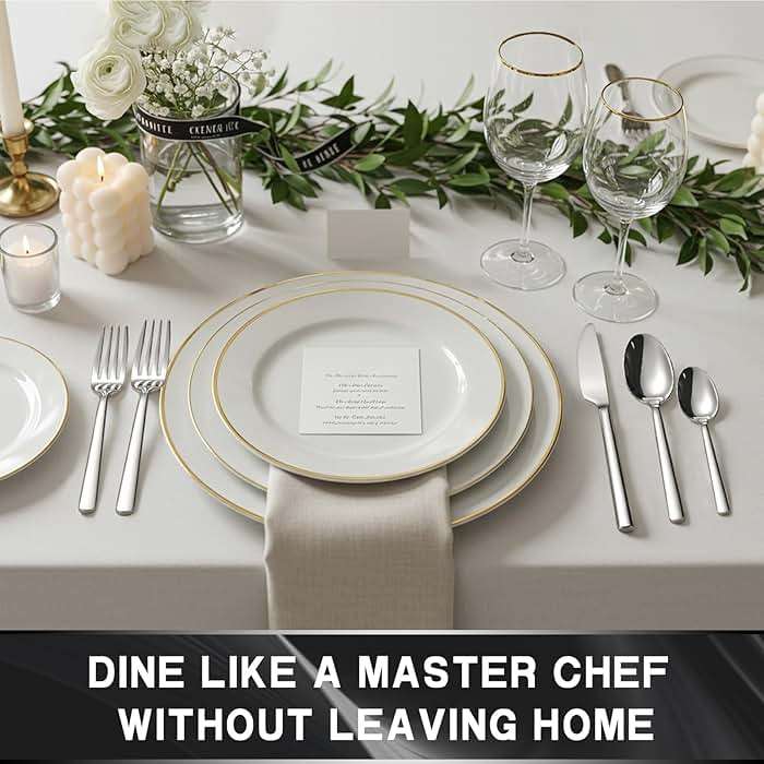 TININA 40-Piece Silverware Set, Heavy-Duty Stainless Steel Flatware Set for 8, Cutlery Set with Modern Round Handle, Mirror Polished Silverware for Home, Wedding, Restaurant, Dishwasher Safe - Image 5