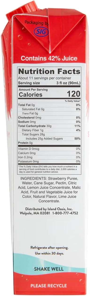 Island Oasis Drink Mix Variety, 1 of each: Strawberry, Pina Colada & Margarita Beverage Mix, 33.8 fl oz (1 Liter) - Image 2