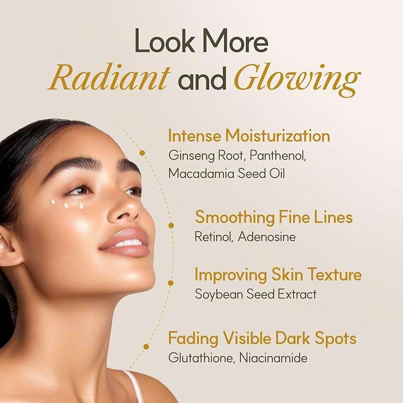 The Face Shop Ginseng Glow Eye Serum - Reduces Visible Dark Circles & Wrinkles, with Korean Ginseng, Retinol, Anti Aging, Korean Skincare, 30ml / 1.01 fl. oz. - Image 3