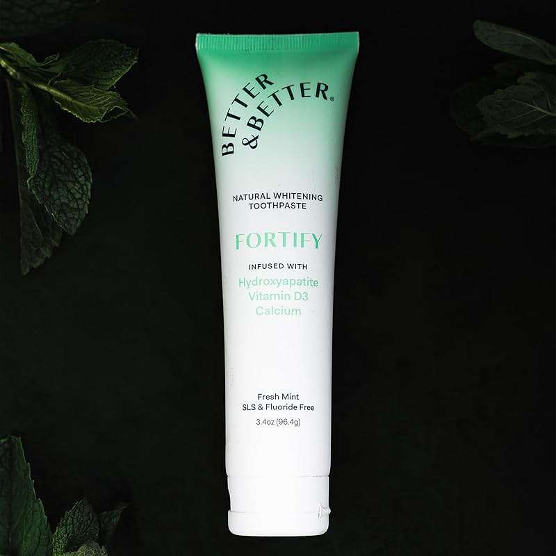 Better & Better Fortify Hydroxyapatite Toothpaste | Infused w/VIT. D & Calcium | Fluoride & SLS Free for Sensitive Brushers | Natural & Vegan Whitening Toothpaste | Fresh Mint Flavor | 3.4oz, 1 Pack - Image 6