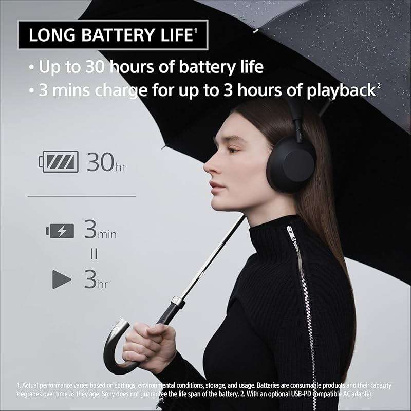 Sony WH-1000XM6 The Best Noise Canceling Wireless Headphones, HD NC Processor QN3, 12 Microphones, Adaptive NC Optimizer, Mastered by Engineers, Studio-Quality, 30-Hour Battery, Black - Image 9
