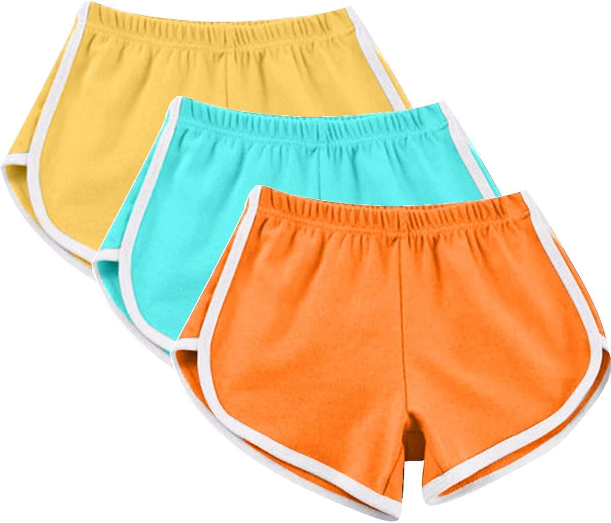 3 Pack Women's Dolphin Running Workout Shorts, Fashion Summer Lounge Short Pants Elastic Waist Athletic Yoga Shorts - Image 1