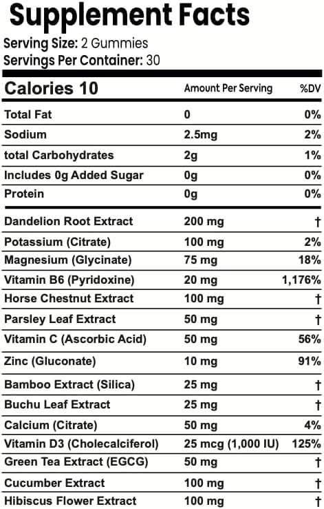 NutraPerfecto Water Retention Diuretic Gummies for Bloating & Swelling Relief – Detox, Digestive Support with Dandelion Root, Potassium, Magnesium, Vitamin B6, Horse Chestnut, Parsley Leaf & More - Image 8