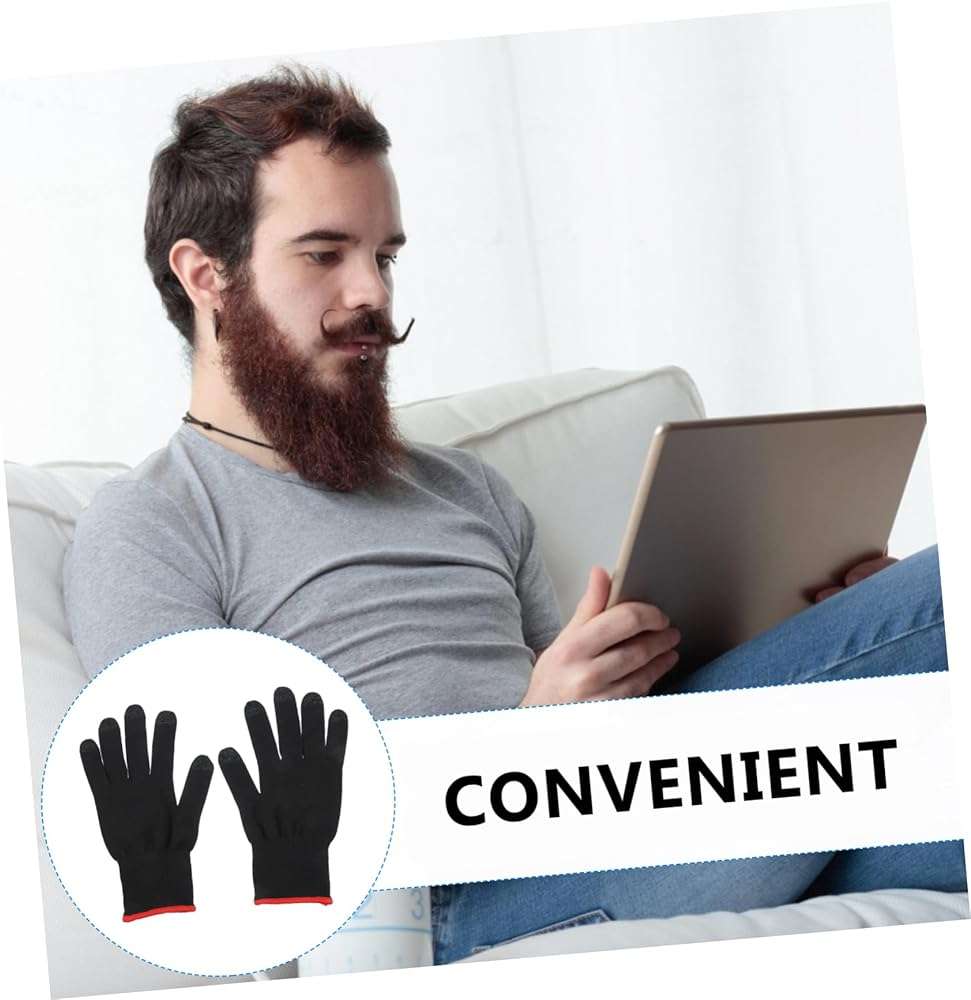 DIYEAH 2pairs Breathable Touchscreen Gaming Gloves Sweat Finger Sleeves for Mobile Gaming Non- Design Comfortable Fit for Winter Use - Image 5