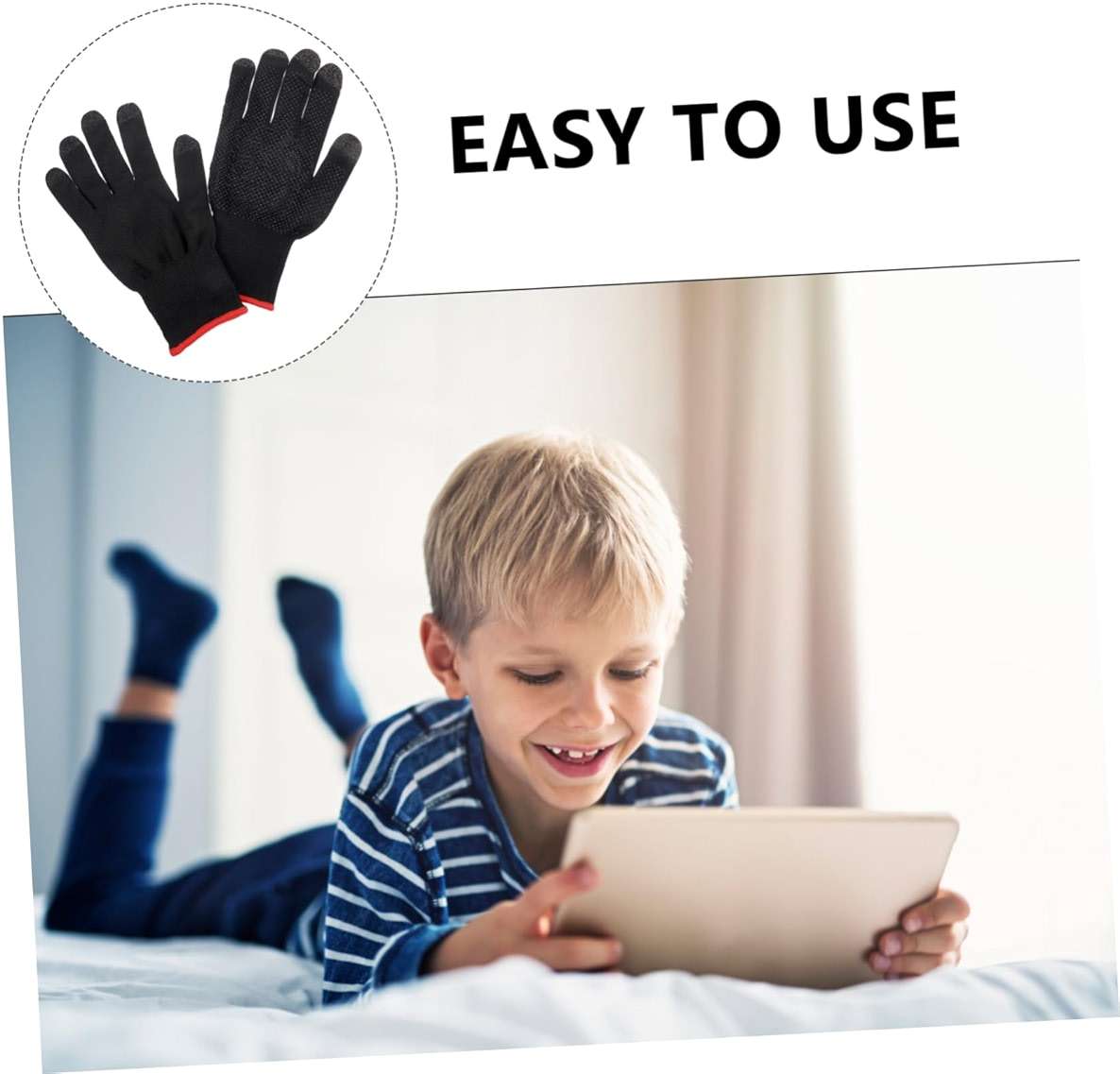 DIYEAH 2pairs Breathable Touchscreen Gaming Gloves Sweat Finger Sleeves for Mobile Gaming Non- Design Comfortable Fit for Winter Use - Image 6