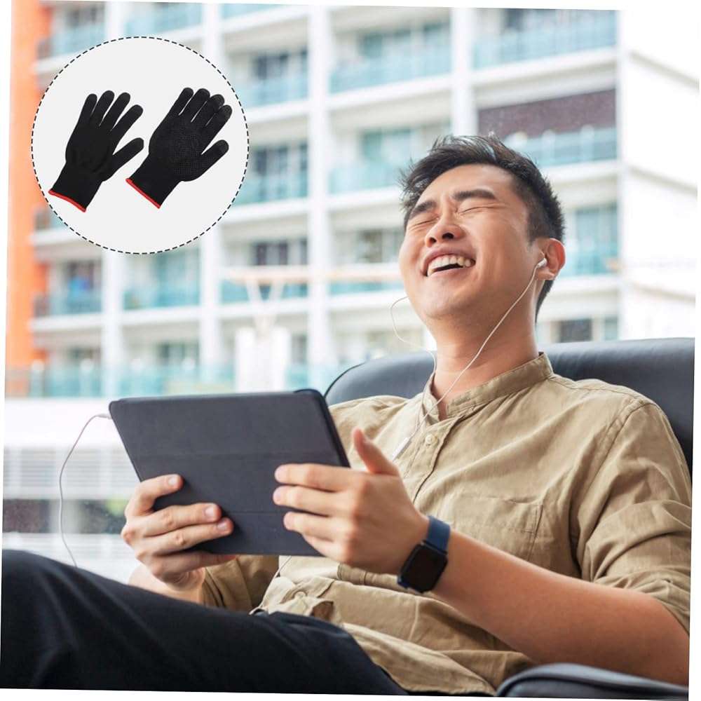 DIYEAH 2pairs Breathable Touchscreen Gaming Gloves Sweat Finger Sleeves for Mobile Gaming Non- Design Comfortable Fit for Winter Use - Image 8