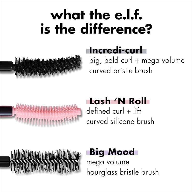 e.l.f. Incredi-Curl Mascara, Volumizing Mascara For A Bold, Lasting, Lifted Curl, Smudge-Resistant Formula, Vegan & Cruelty-Free, Dark Brown - Image 4