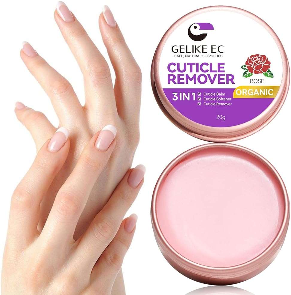 Gelike EC Nail Care Cuticle Softener: Organic Cuticle Remover Cream - Natural Moisturizer Nourish Balm - Rich Vitamin E Spa for Dry Skin - Rose Scent for Woman - Image 1