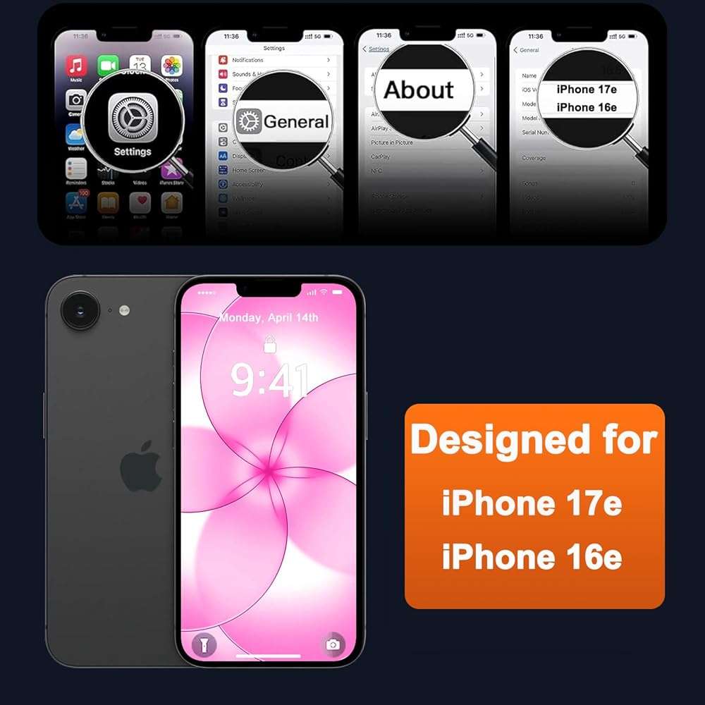 MOCCA Magnetic for iPhone 17e Case/iPhone 16e Case, [Compatible with MagSafe] [16FT Military Grade Drop Protection] Full Camera Protection Slim Matte Cover for Phone Automobile Speakerphones,Hot Pink - Image 8