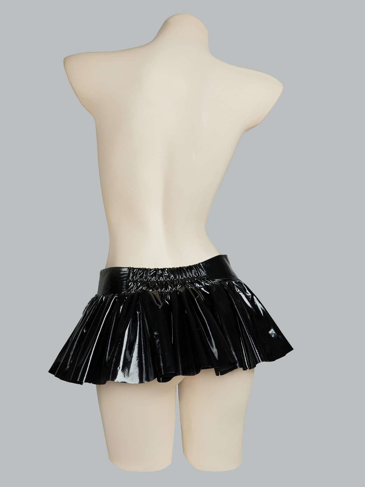 MEOWCOS Women's Skirt Classic Gothic Punk Skirt PU Leather Short Mini Skirt - Image 4