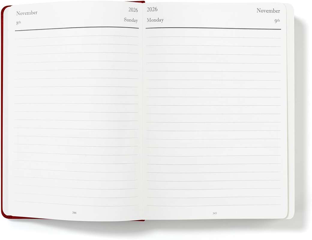 Wykeham's Executive 2026 Daily Journal Planner – US Public Holidays & Format – Customization Available (Crimson, 8.5" x 5.5") - Image 5