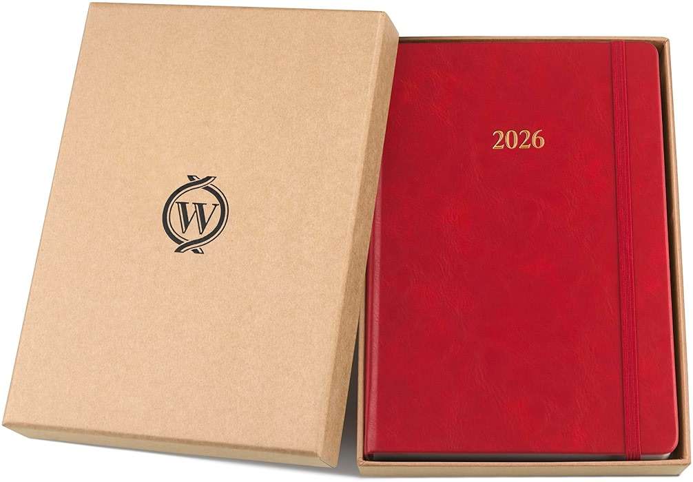 Wykeham's Executive 2026 Daily Journal Planner – US Public Holidays & Format – Customization Available (Crimson, 8.5" x 5.5") - Image 6