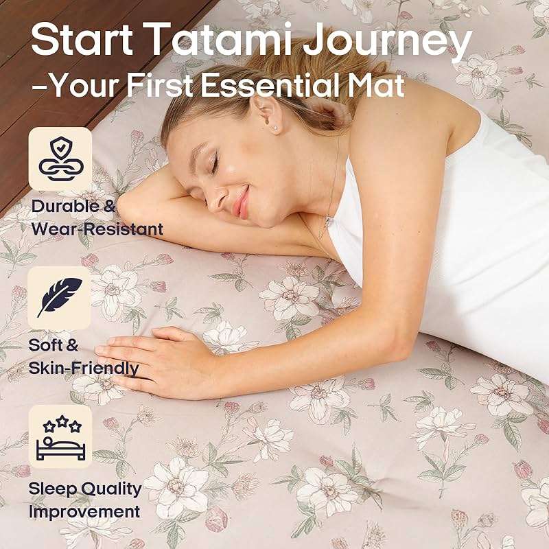 Syrinx Water Resistant Japanese Futon Mattress, Twin Size 75"x39", 2.5 Inch Thick Japanese Floor Mattress Tatami Mat, Foldable Floor Bed Sleeping Pad for Dormitory Guest Room Camping - Image 2