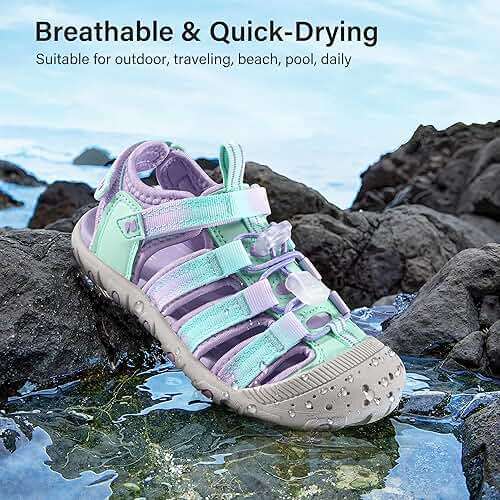 Stelle Girls Sport Water Sandals Kids Hiking Sandals Boys Summer Outdoor Beach Closed-Toe Athletic Shoes for Toddler/Little/Big Kids - Image 5