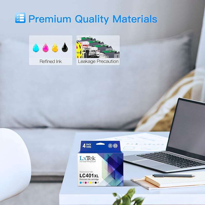 LC401XL Ink Cartridges for Brother Printer Compatible for Brother LC401 Ink Cartridges LC401 XL LC401XL LC 401 401XL for MFC-J1010DW MFC-J1170DW MFC-J1012DW MFC-J1800DW MFC J1010DW (4 Packs LC401XL) - Image 5
