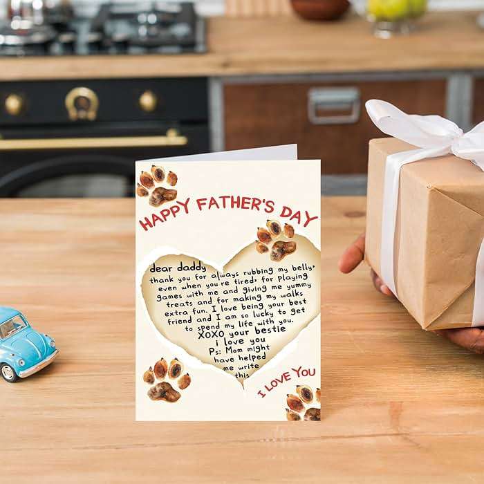 Abeletree Cute Fathers Day Cards Gifts for Dog Dad, Lovely Doggy Dad Card Ideas On Father's Day from Dog, Father's Day Cards Gifts from Dogs - Image 5