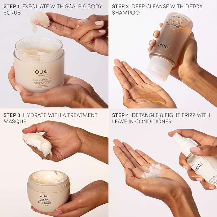 OUAI Detox Shampoo & Medium Hair Conditioner Bundle - Clarifying Shampoo for Build Up, Dirt, Oil, Product and Hard Water & Hydrating Conditioner for Medium Hair (2 Count) - Image 8