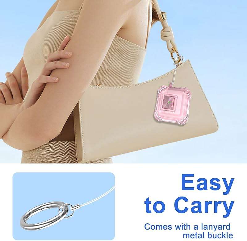 RFUNGUANGO AirPods 4 Case Clear with Lock Cleaning Kit, Lanyard & Keychain, Support Wireless Charging, Compatible with Apple AirPods 4 Case (2024) for Women Girl, Transparent Pink - Image 6