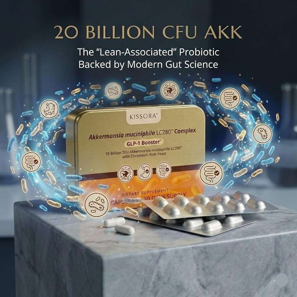 Kissora Akkermansia Probiotic 20 Billion TFU with Chromium, Gut Barrier & Digestive Support, 60 Capsules, 30 Servings - Image 3