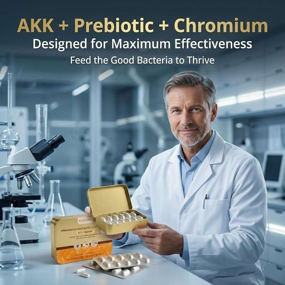 Kissora Akkermansia Probiotic 20 Billion TFU with Chromium, Gut Barrier & Digestive Support, 60 Capsules, 30 Servings - Image 6