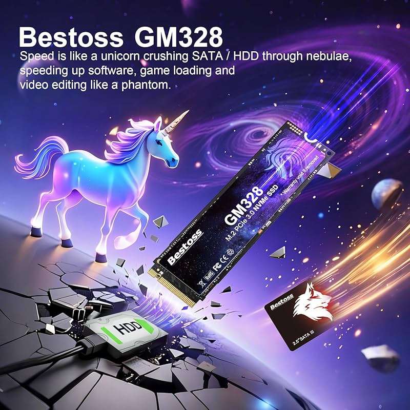 2TB NVMe M.2 2280 SSD, PCIe Gen3 3D NAND Internal Solid State Drive, Dynamic SLC Cache, Up to 3500MB/s, For Students, Office Work, Gaming, Home Entertainment, Compatible with Desktop or Laptop GM328 - Image 2