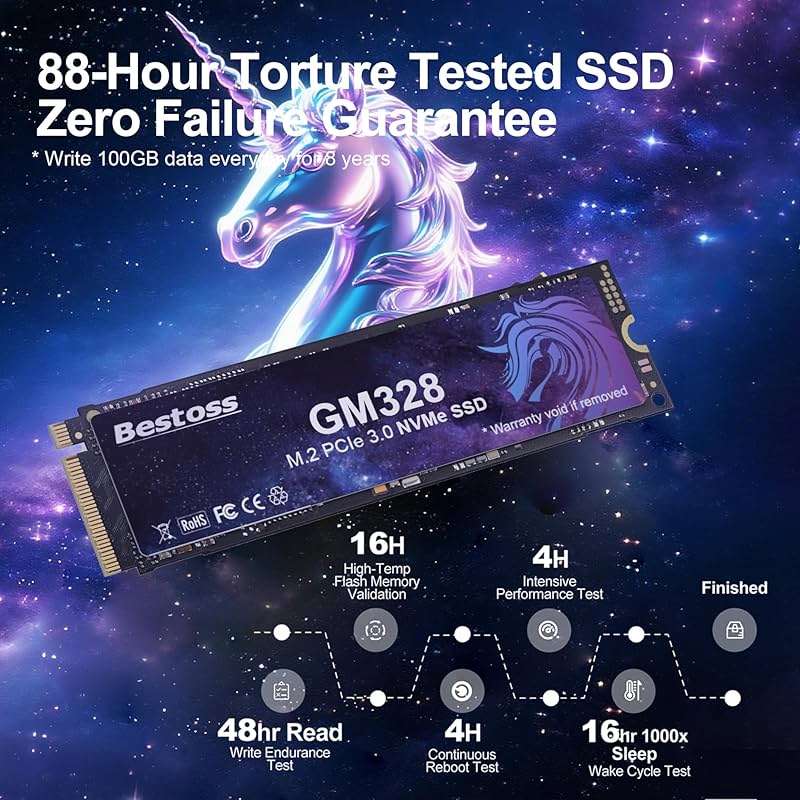 2TB NVMe M.2 2280 SSD, PCIe Gen3 3D NAND Internal Solid State Drive, Dynamic SLC Cache, Up to 3500MB/s, For Students, Office Work, Gaming, Home Entertainment, Compatible with Desktop or Laptop GM328 - Image 4