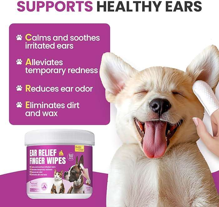 Pet Ear Cleaning Finger Wipes for Dogs & Cats - Dog Ear Cleaner with Aloe, Coconut Oil & Ginseng - Finger Dog Ear Wipes to Relieve Ear Itching, Infections, Wax & Smelly Ears - 50 Ct - Coconut Scent - Image 2