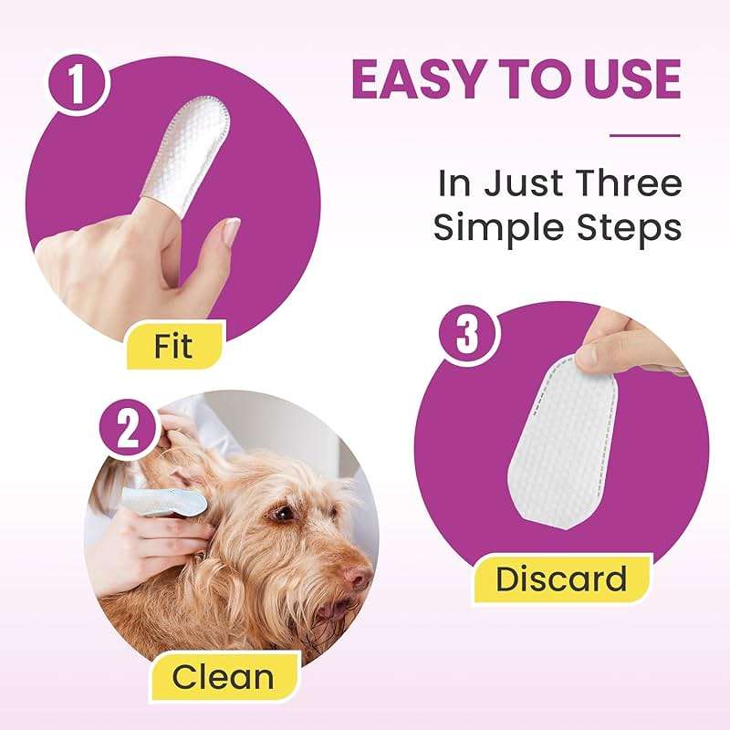 Pet Ear Cleaning Finger Wipes for Dogs & Cats - Dog Ear Cleaner with Aloe, Coconut Oil & Ginseng - Finger Dog Ear Wipes to Relieve Ear Itching, Infections, Wax & Smelly Ears - 50 Ct - Coconut Scent - Image 8