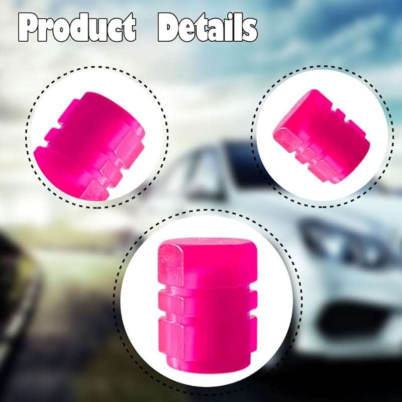 Glow in The Dark Tire Valve Stem Caps, 5 Pack Luminous Tire Valve Stem Caps, Fluorescent Car Tire Pressure Caps, Universal for Cars, Trucks, SUVs, Motorcycles, Bikes (Pink) - Image 5