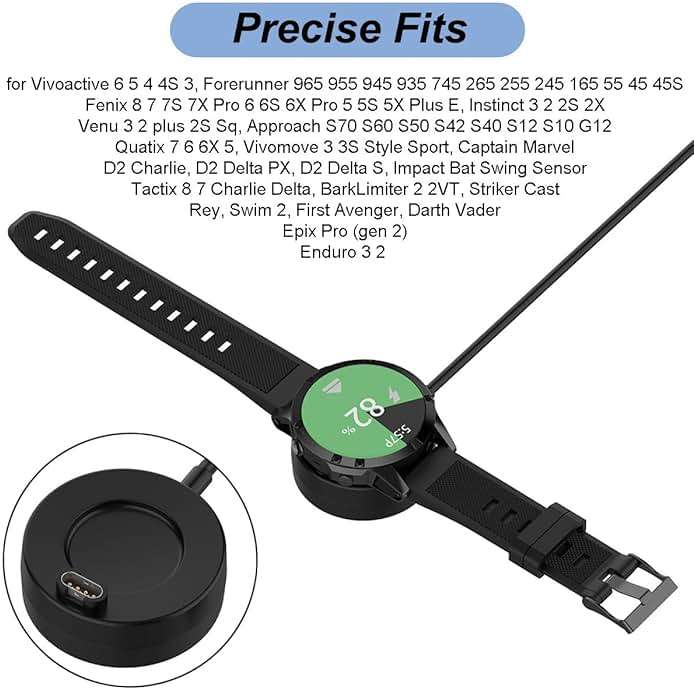 for Garmin Watch Charger - USB C Charging Cable for Garmin Vivoactive 5 6, Forerunner 965 265, Fenix 8, Instinct 3, Venu 3s, Epix Pro Gen 2, Approach S50, Enduro 3, Tactix 8 Smartwatch - Image 3