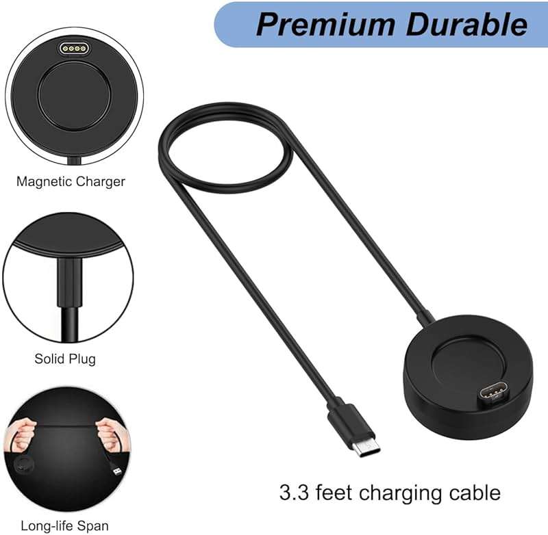 for Garmin Watch Charger - USB C Charging Cable for Garmin Vivoactive 5 6, Forerunner 965 265, Fenix 8, Instinct 3, Venu 3s, Epix Pro Gen 2, Approach S50, Enduro 3, Tactix 8 Smartwatch - Image 4