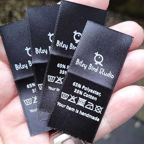 Lsoiapk 50Pcs Custom Clothing Care Labels, Personalized Washing Care Instructions Satin Fabric Tags, Machine Wash Cold Sewing Labels for Garment, Quilt, Textiles (1.5"x3" (4x8cm)) - Image 4