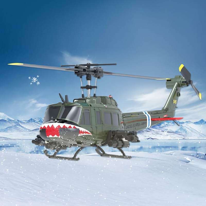 YOMTDIY UH-1 Huey Remote Control Helicopters RC Aircraft for Adults, RC ERA C032 1/48 Scale 6CH 2.4G Gyro Stabilized Aircraft with Fly Upside Down 3D Rolling -RTF / 1 Battery - Image 2