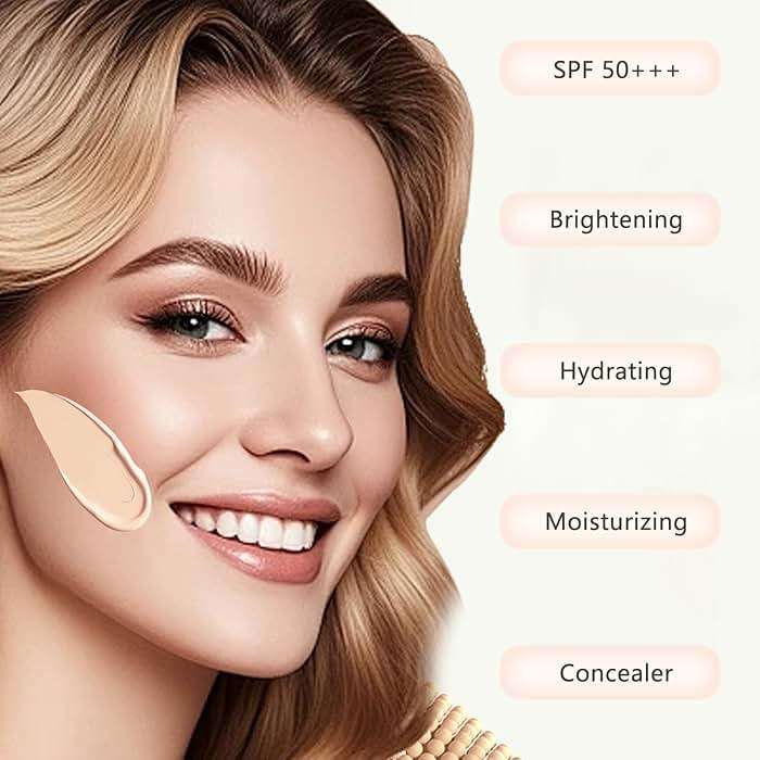 O'CHEAL BB Cream with SPF 50+ | Full Coverage Tinted Moisturizer with Buildable Concealer Powder Foundation, Oil-Free, Hydrating & Matte Finish | Vegan, Cruelty-Free, for All Skin Types(Natural) - Image 2