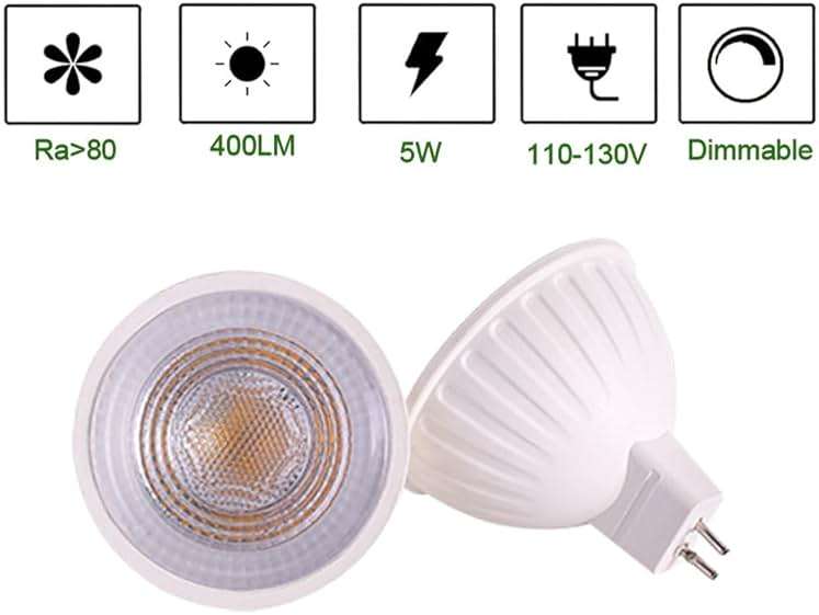 ukzboss Mr16 led Bulb 120V Dimmable 5w 2700K Warm White 38 Degree gu5.3 spot Light Bulb 40w 50W Halogen Replacement for mr16 Tracking Light lanscape Lighting (2700K Warm White, 4pcs Bulbs) - Image 5