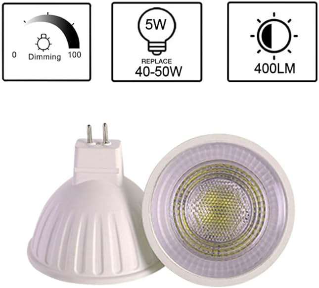 ukzboss Mr16 led Bulb 120V Dimmable 5w 2700K Warm White 38 Degree gu5.3 spot Light Bulb 40w 50W Halogen Replacement for mr16 Tracking Light lanscape Lighting (2700K Warm White, 4pcs Bulbs) - Image 6