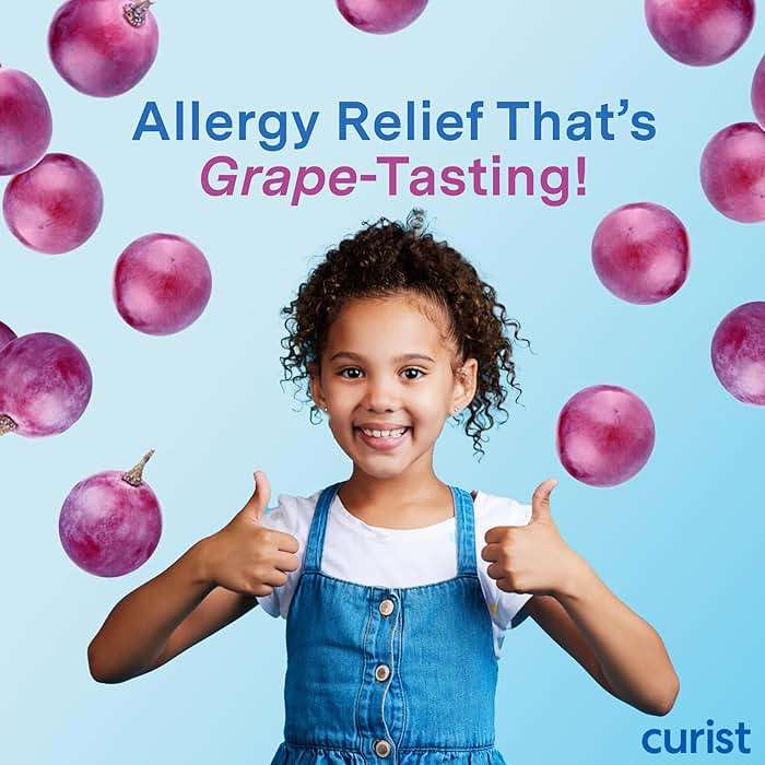 Curist Children's Allergy Medicine Chewable (Loratadine 5mg) 120 Count Grape Flavor - 24 Hour Allergy Relief for Sneezing, Runny Nose, Itchy Eyes & Throat - Kids Allergy Chewable Tablets (Pack of 2) - Image 3