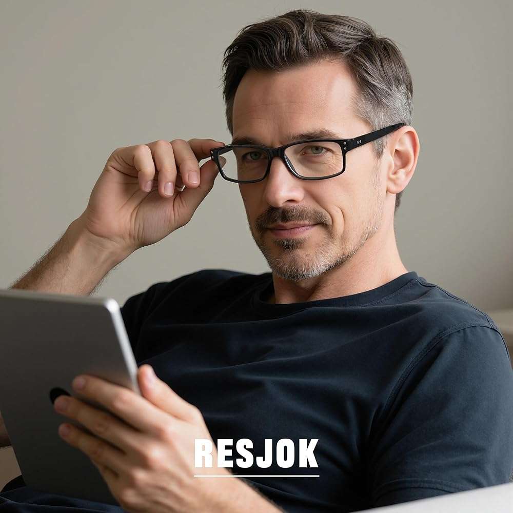 resjok 3Pairs Reading Glasses Men - Blue Light Blocking with Spring Hinge Square Readers for Men Women Anti Eyestrain - Image 2