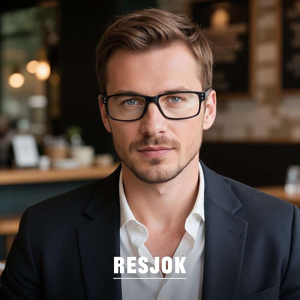 resjok 3Pairs Reading Glasses Men - Blue Light Blocking with Spring Hinge Square Readers for Men Women Anti Eyestrain - Image 7
